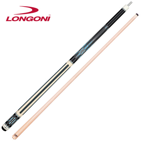 Longoni Black Mamba II Leather Strips Pool Cue w/S20 Shaft