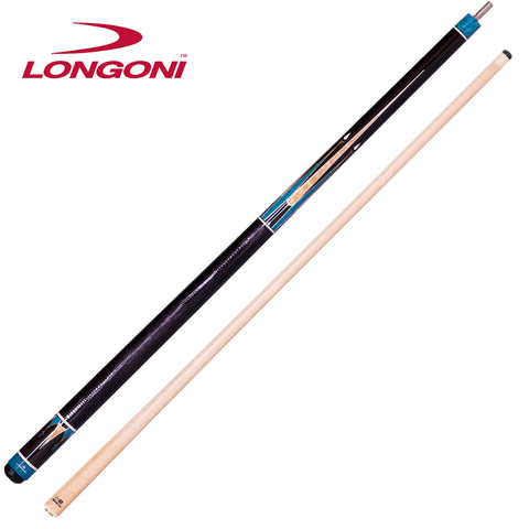 Longoni Galaxy Cyan Lizard Style Leather Pool Cue w/S2 Shaft