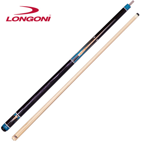 Longoni Galaxy Cyan Lizard Style Leather Pool Cue w/S30 Shaft