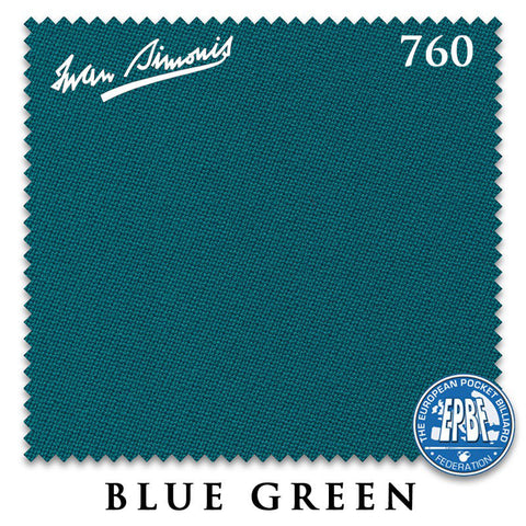10 ft Simonis 760 Blue Green Pool Table Cloth with 6 Pre-Cut Rails