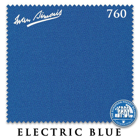 10 ft Simonis 760 Electric Blue Pool Table Cloth with 6 Pre-Cut Rails