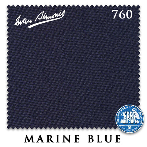 9 ft Simonis 760 Marine Blue Pool Table Cloth with 6 Pre-Cut Rails