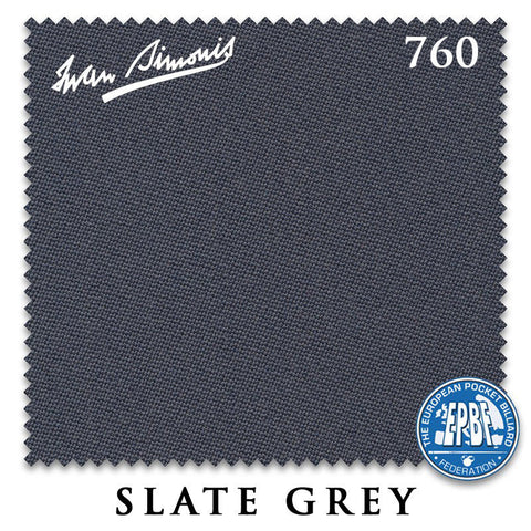 10 ft Simonis 760 Slate Grey Pool Table Cloth with 6 Pre-Cut Rails