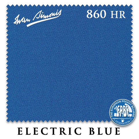 7 ft Simonis 860HR Electric Blue Pool Table Cloth with 6 Pre-Cut Rails