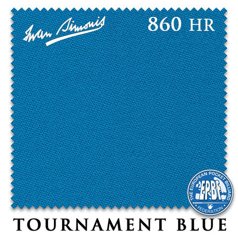 10 ft Simonis 860HR Tournament Blue™ Pool Table Cloth with 6 Pre-Cut Rails