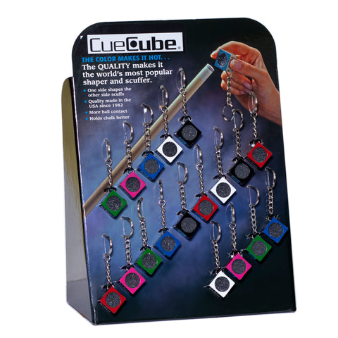 Cue Cube Nickel Radius (.418") Color Assortment w/Key Chain, Counter Display (18 pcs, 3 of each color)