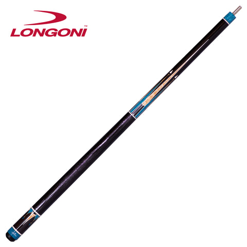 Longoni Galaxy Cyan Lizard Style Leather Pool Cue Butt
