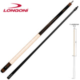 Longoni Niels Feijen Flames Curly Pool Cue w/Luna Nera Shaft