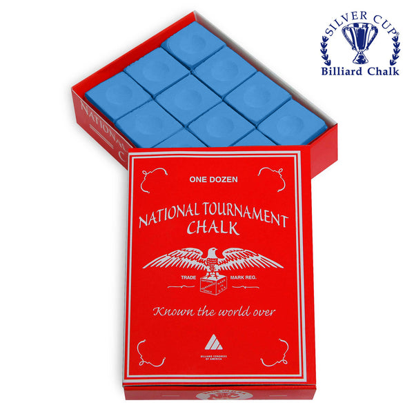 National Tournament Billiard Chalk Tournament Blue 12 pcs
