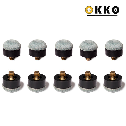 OKKO Billiard Screw-On Tips Ø12mm Soft, Pack of 10