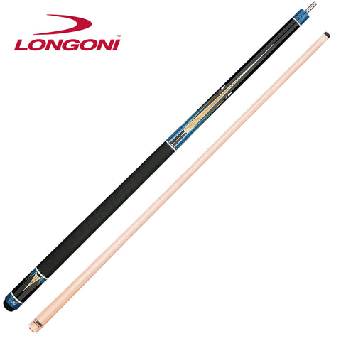 Longoni Galaxy Cyan Elk Style Leather Pool Cue w/S20 Shaft
