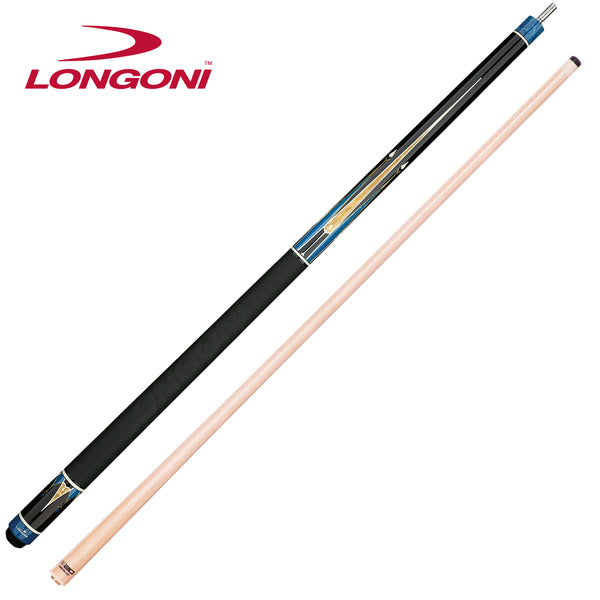 Longoni Galaxy Cyan Elk Style Leather Pool Cue w/S20 Shaft