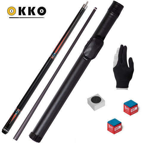 OKKO B-3 Pool Cue w/Carbon Fiber Shaft, w/Cue Case and Accessories