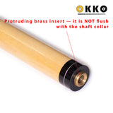 OKKO Maple Shaft for Pool Cues, 5/16"-18 Pivoted Joint, Silver Ring