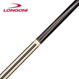 Longoni Flames Leather Stripes Pool Cue Butt