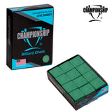 Championship Billiard Chalk Tournament Green 12 pcs
