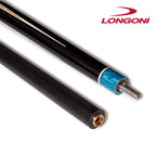 Longoni Galaxy Cyan Elk Style Leather Pool Cue w/Luna Nera Shaft