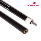 Longoni Black Mamba II Leather Strips Pool Cue w/Luna Nera Shaft
