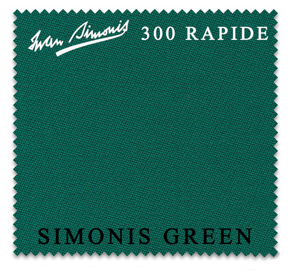 10 ft Simonis 300 Rapide Simonis Green™ Carom Billiard Cloth with 4 Pre-Cut Rails