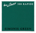 8 ft Oversized Simonis 300 Rapide Simonis Green™ Carom Billiard Cloth with 4 Pre-Cut Rails