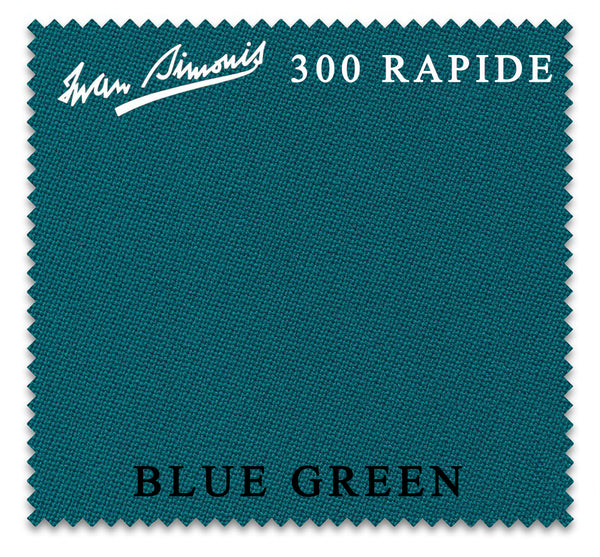 10 ft Simonis 300 Rapide Blue Green Carom Billiard Cloth with 4 Pre-Cut Rails