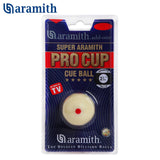 Super Aramith Pro-Cup Snooker Cue Ball 2 1/16" 6 Red Dots in a blister