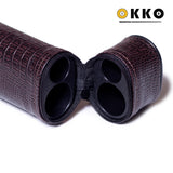 OKKO Billiard Hard Deluxe Oval Case Croco Dark Brown 1x1