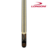 Longoni Flames Leather Stripes Pool Cue w/S20 Shaft