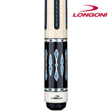 Longoni Black Mamba II Leather Strips Pool Cue w/S2 Shaft