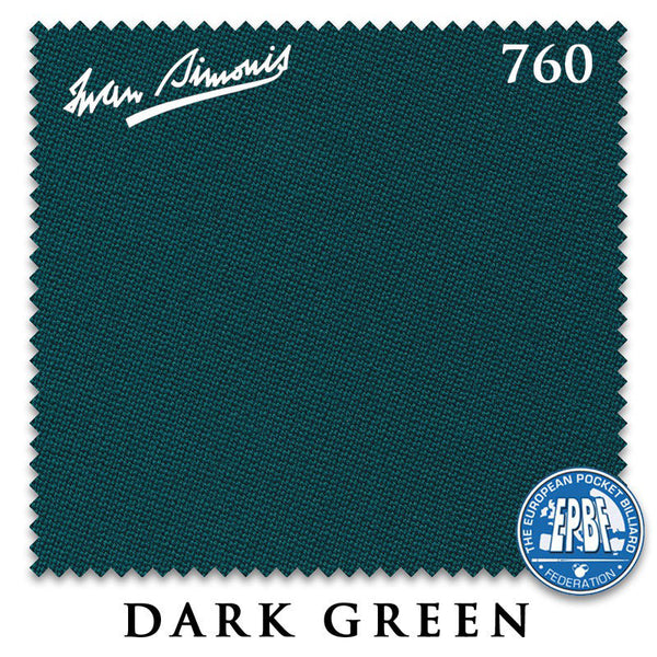8 ft Simonis 760 Dark Green Pool Table Cloth with 6 Pre-Cut Rails