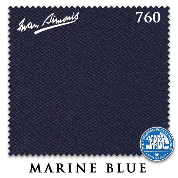 12 ft Simonis 760 Marine Blue Pool Table Cloth with 6 Pre-Cut Rails
