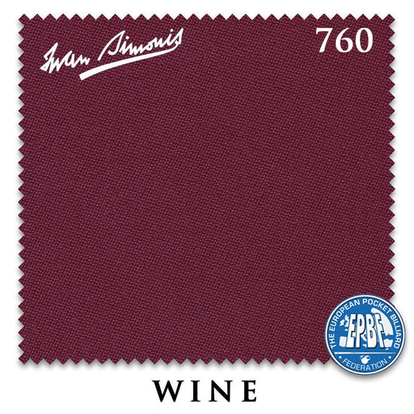 8 ft Simonis 760 Wine Pool Table Cloth with 6 Pre-Cut Rails