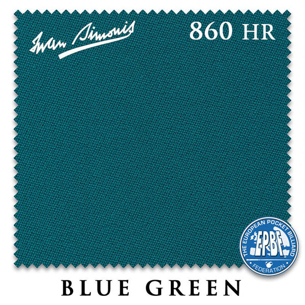 8 ft Oversized Simonis 860HR Blue Green Pool Table Cloth with 6 Pre-Cut Rails