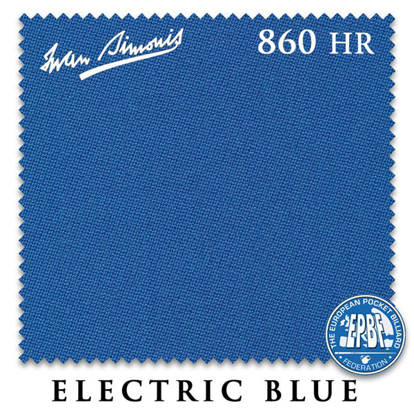 7 ft Simonis 860HR Electric Blue Pool Table Cloth with 6 Pre-Cut Rails