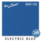 12 ft Simonis 860HR Electric Blue Pool Table Cloth with 6 Pre-Cut Rails