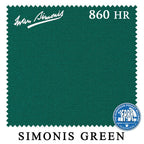 9 ft Simonis 860HR Simonis Green™ Pool Table Cloth with 6 Pre-Cut Rails