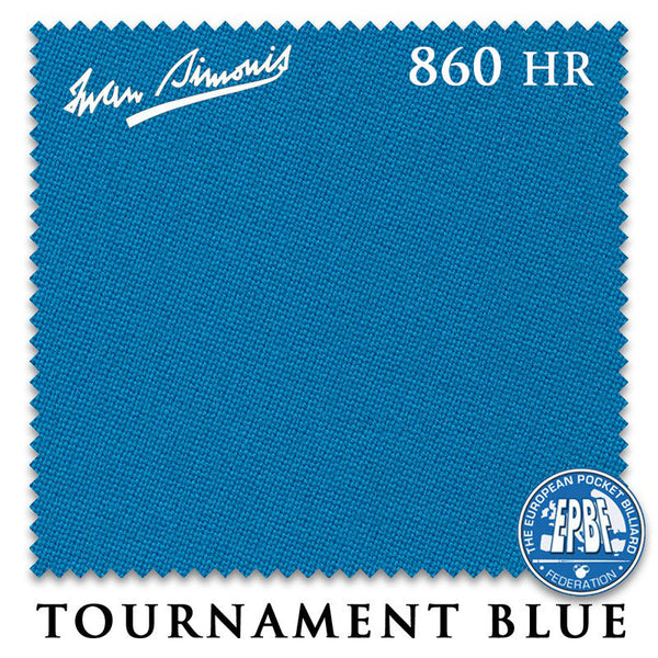 8 ft Oversized Simonis 860HR Tournament Blue™ Pool Table Cloth with 6 Pre-Cut Rails