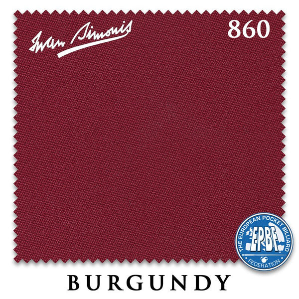 8 ft Simonis 860 Burgundy Pool Table Cloth with 6 Pre-Cut Rails