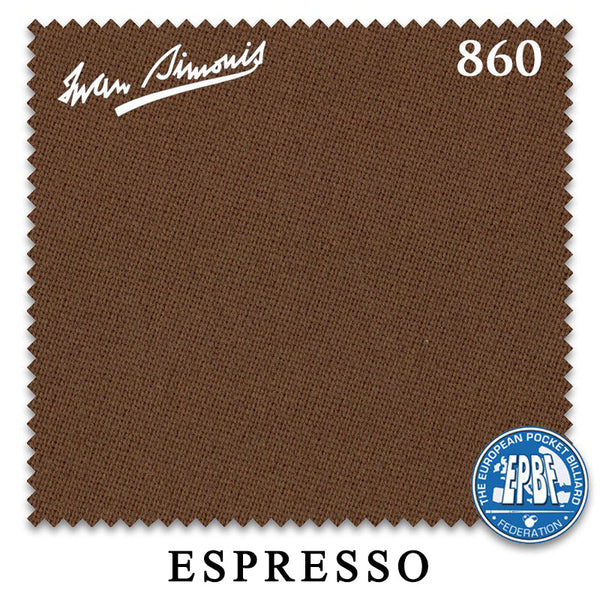 8 ft Simonis 860 Espresso Pool Table Cloth with 6 Pre-Cut Rails