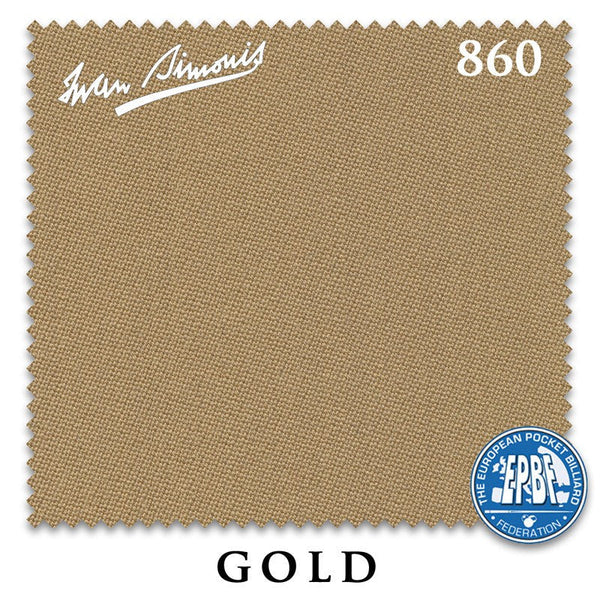 10 ft Simonis 860 Gold Pool Table Cloth with 6 Pre-Cut Rails
