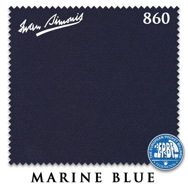 9 ft Simonis 860 Marine Blue Pool Table Cloth with 6 Pre-Cut Rails