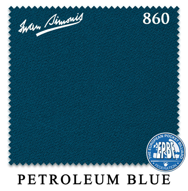 10 ft Simonis 860 Petroleum Blue Pool Table Cloth with 6 Pre-Cut Rails
