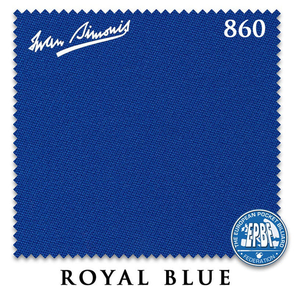 12 ft Simonis 860 Royal Blue Pool Table Cloth with 6 Pre-Cut Rails