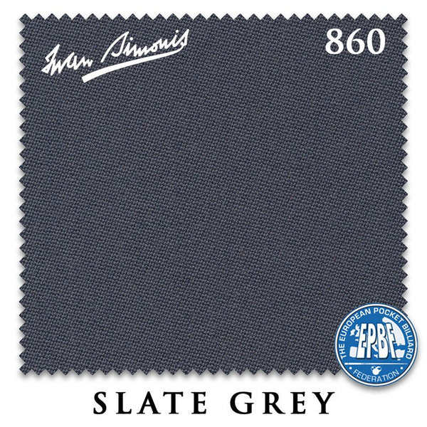 12 ft Simonis 860 Slate Grey Pool Table Cloth with 6 Pre-Cut Rails