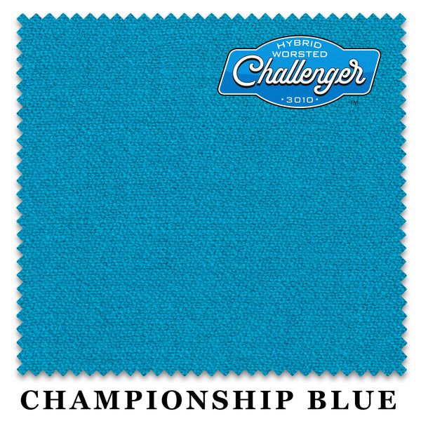 9 ft Championship Challenger™ Championship Blue Pool Table Cloth with 6 Pre-Cut Rails