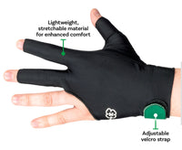 McDermott Billiard Glove for Left Hand Black XL