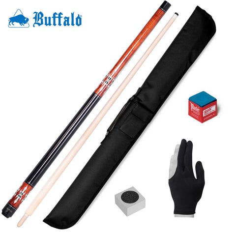 Buffalo Triton S3 Brown Carom Cue w/Maple Shaft w/Cue Case and Accessories
