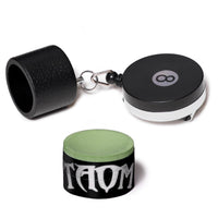 Taom Billiard V10 Chalk Green 1 pc w/Retractable Chalk Holder