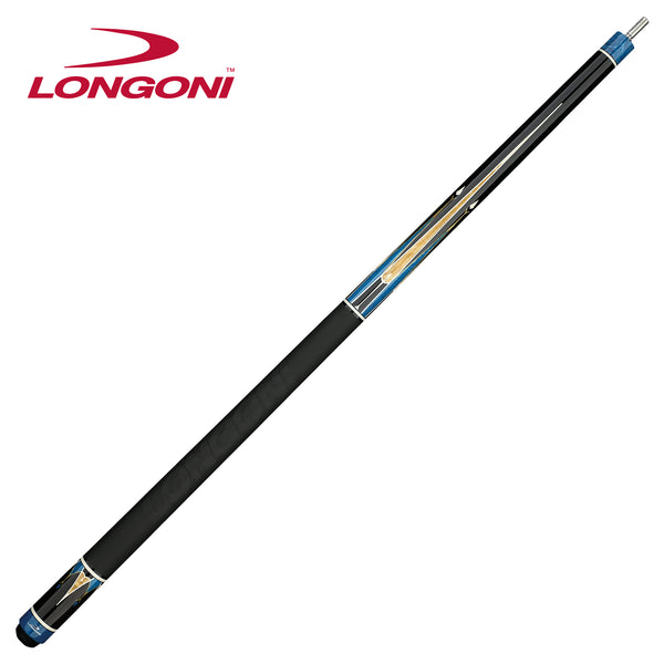 Longoni Galaxy Cyan Elk Style Leather Pool Cue Butt