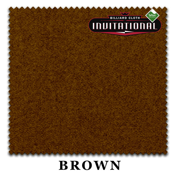 10 ft Championship Invitational Teflon® Brown Pool Table Cloth with 6 Pre-Cut Rails